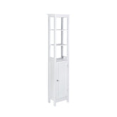 Sian Bathroom Tall Storage Cabinet Organiser With Shelves - White